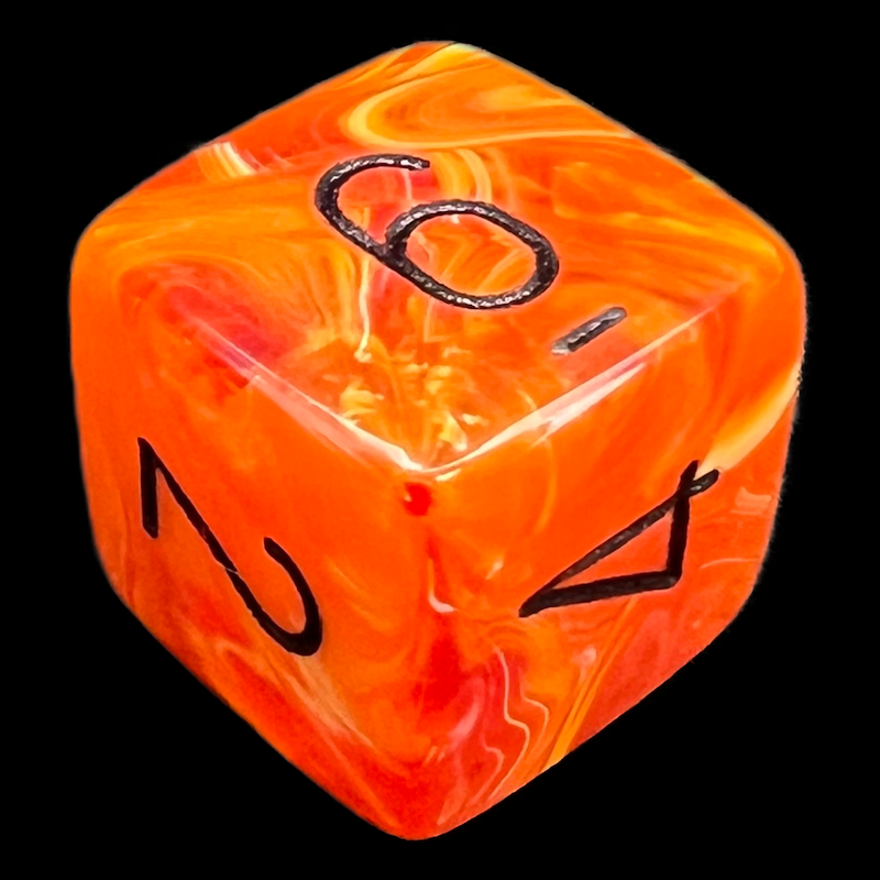 Chessex Vortex Orange & Black D6 Dice