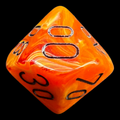 Chessex Vortex Orange & Black Percentile Dice