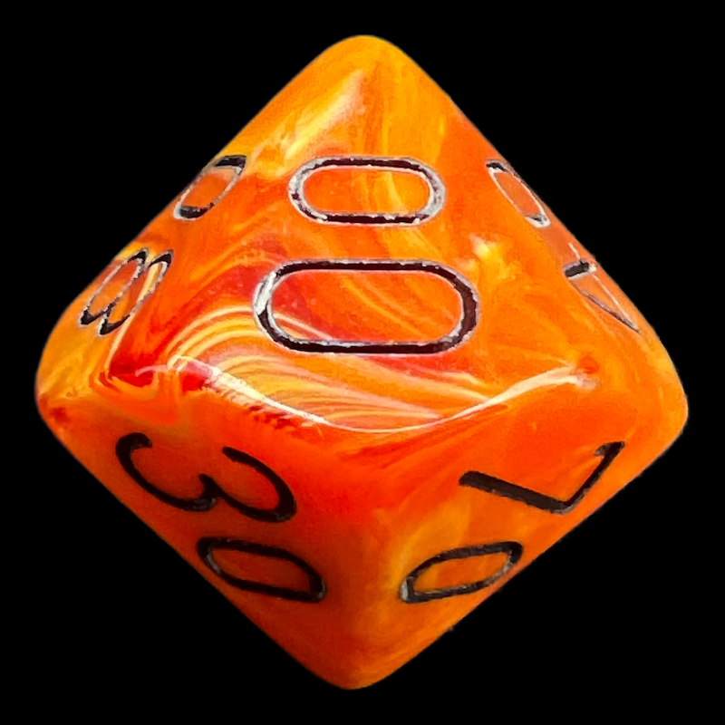 Chessex Vortex Orange & Black Percentile Dice