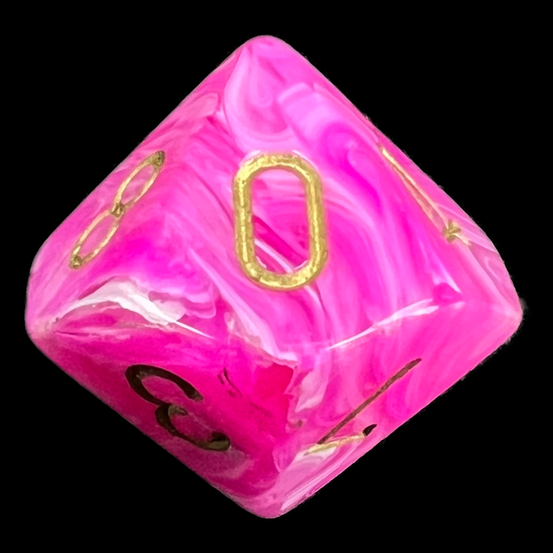 Chessex Vortex Pink D10 Dice - Discontinued