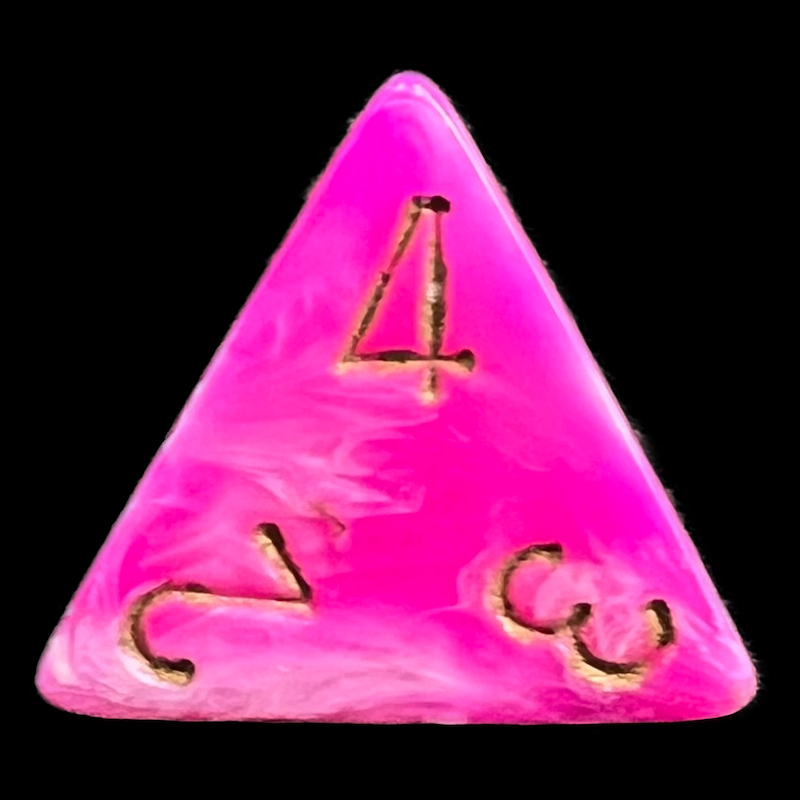 Chessex Vortex Pink D4 Dice - Discontinued