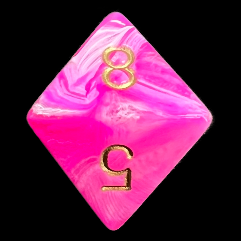 Chessex Vortex Pink D8 Dice - Discontinued