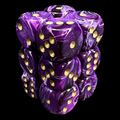 Chessex Vortex Purple & Gold 12 x D6 Dice Set