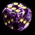 Chessex Vortex Purple & Gold 16mm D6 Spot Dice