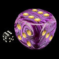 Chessex Vortex Purple & Gold MASSIVE 50mm D6 Spot Dice