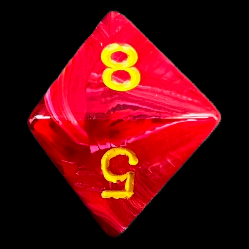 Chessex Vortex Red & Yellow D8 Dice - Discontinued