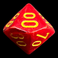 Chessex Vortex Red & Yellow Percentile Dice - Discontinued