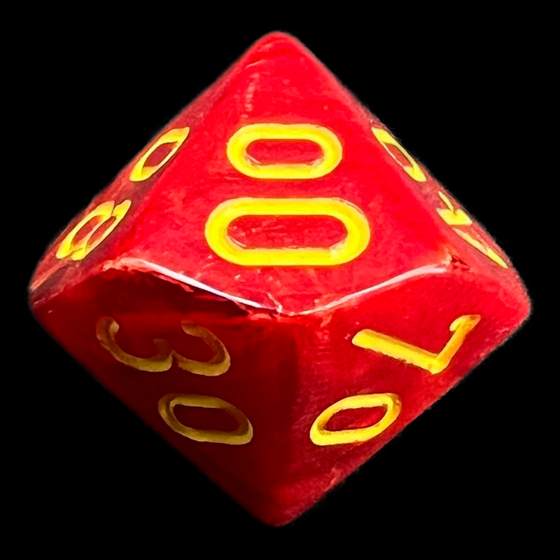 Chessex Vortex Red & Yellow Percentile Dice - Discontinued