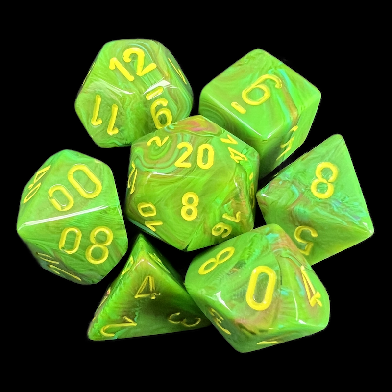 Chessex Vortex Slime 7 Dice Polyset - Discontinued