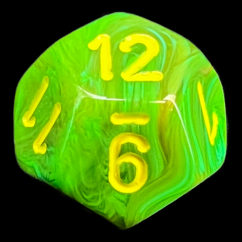 Chessex Vortex Slime D12 Dice - Discontinued