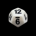 Impact Opaque White & Black D12 Dice - Discontinued