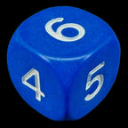 HALF PRICE CLEARANCE D&G Opaque Blue & White  Round Cornered 6 x D6 Dice Set