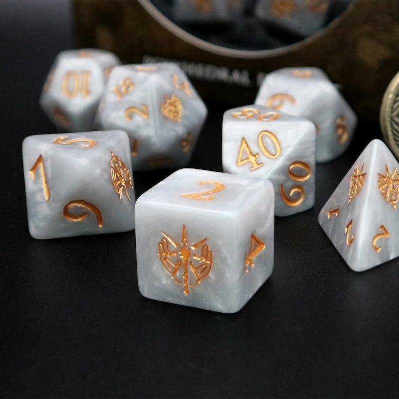 Dice Tomes Cleric 7 Dice Polyset + Coin