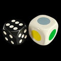 HALF PRICE CLEARANCE Colour Spot Blue Green Grey Red Yellow White 18mm D6 Dice