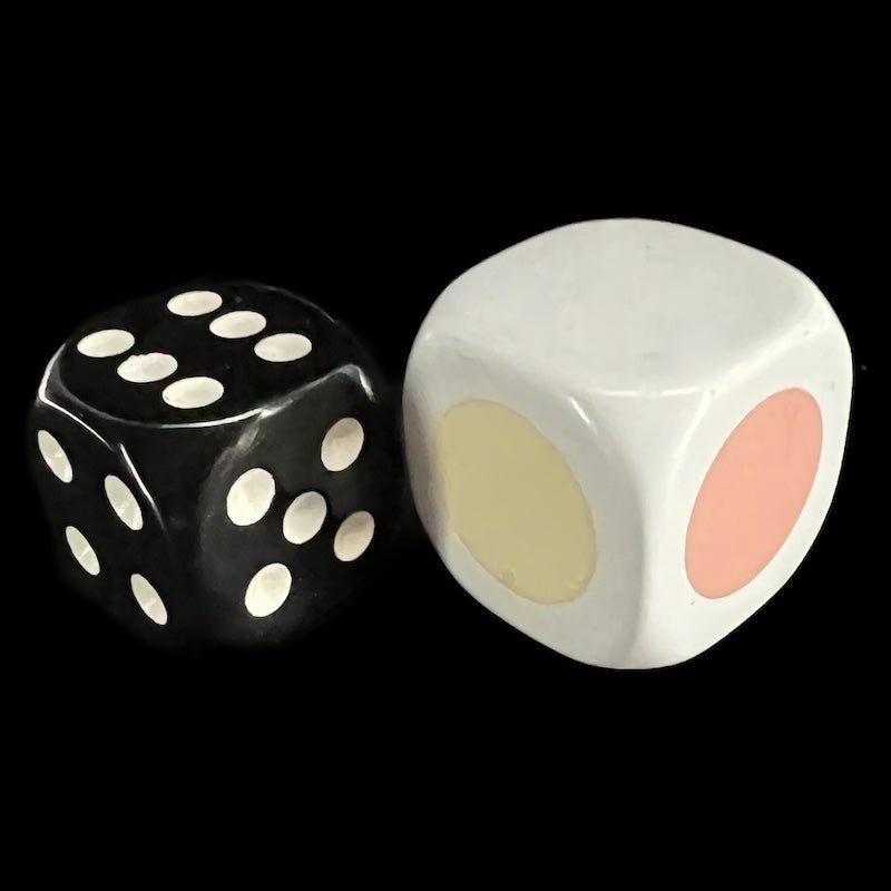 HALF PRICE CLEARANCE Colour Spot Ivory Pink White 18mm D6 Dice