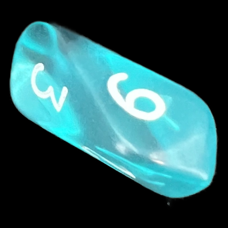 Crystal Caste Gem Aqua D6 Dice