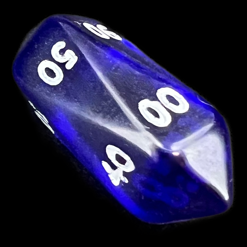 Crystal Caste Gem Blue Percentile Dice