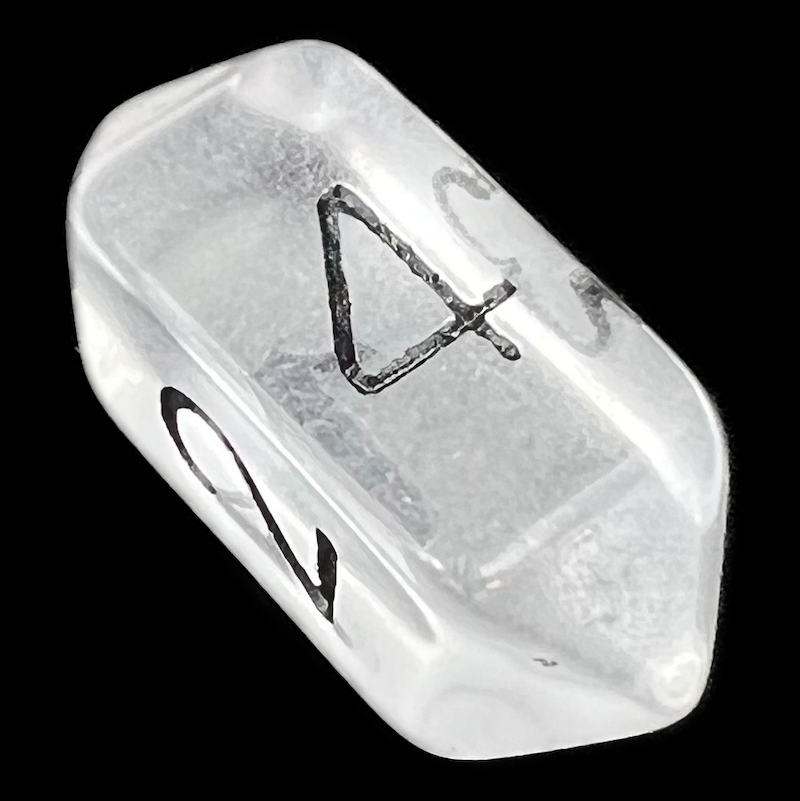 Crystal Caste Gem Clear D4 Dice