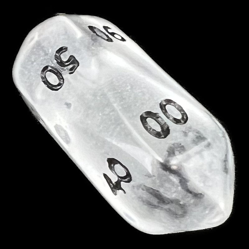Crystal Caste Gem Clear Percentile Dice