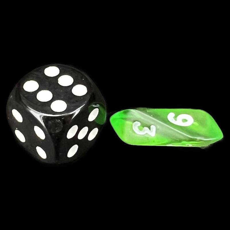 Crystal Caste Gem Green MINI D6 Dice