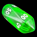 Crystal Caste Gem Green Percentile Dice