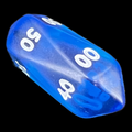 Crystal Caste Gem Bright Blue Percentile Dice