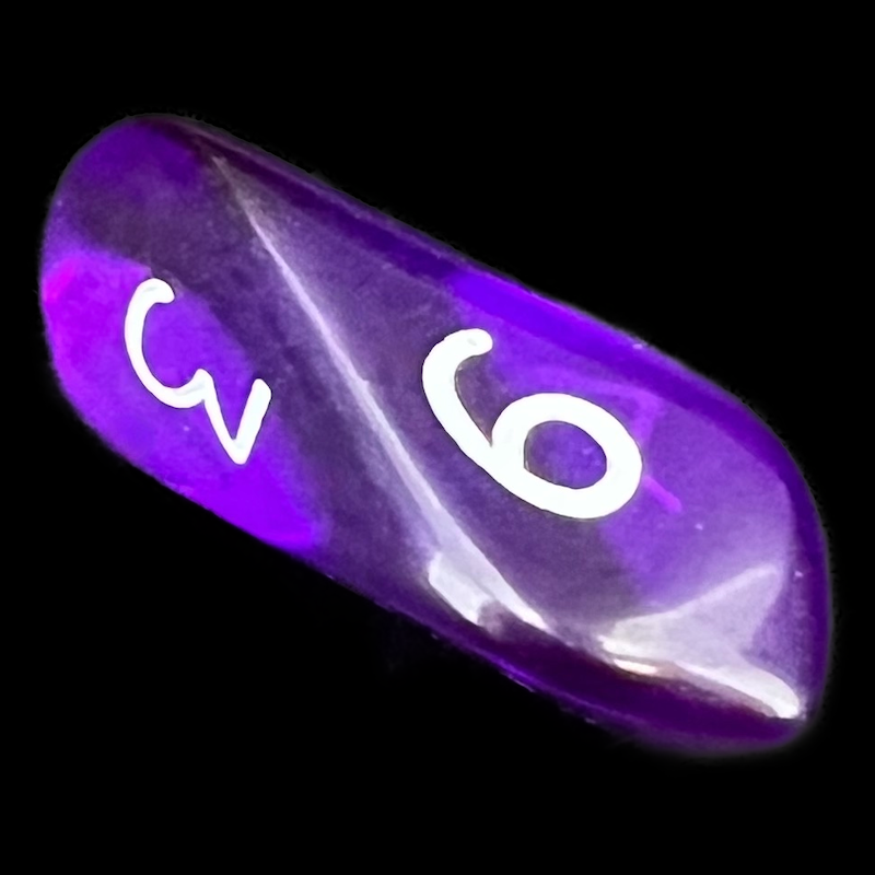 Crystal Caste Gem Purple D6 Dice