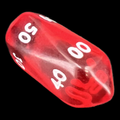 Crystal Caste Gem Red Percentile Dice