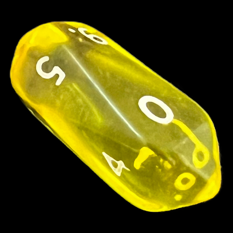 Crystal Caste Gem Yellow D10 Dice
