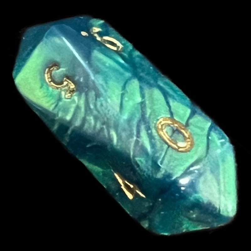 Crystal Caste Interferenz Green D10 Dice