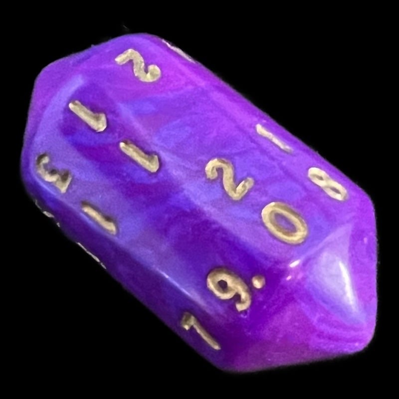 Crystal Caste Interferenz Purple D20 Dice