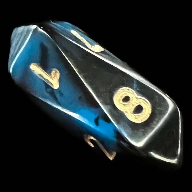 Crystal Caste Oblivion Blue D8 Dice