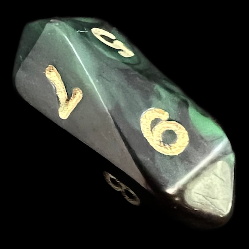 Crystal Caste Oblivion Green D6 Dice