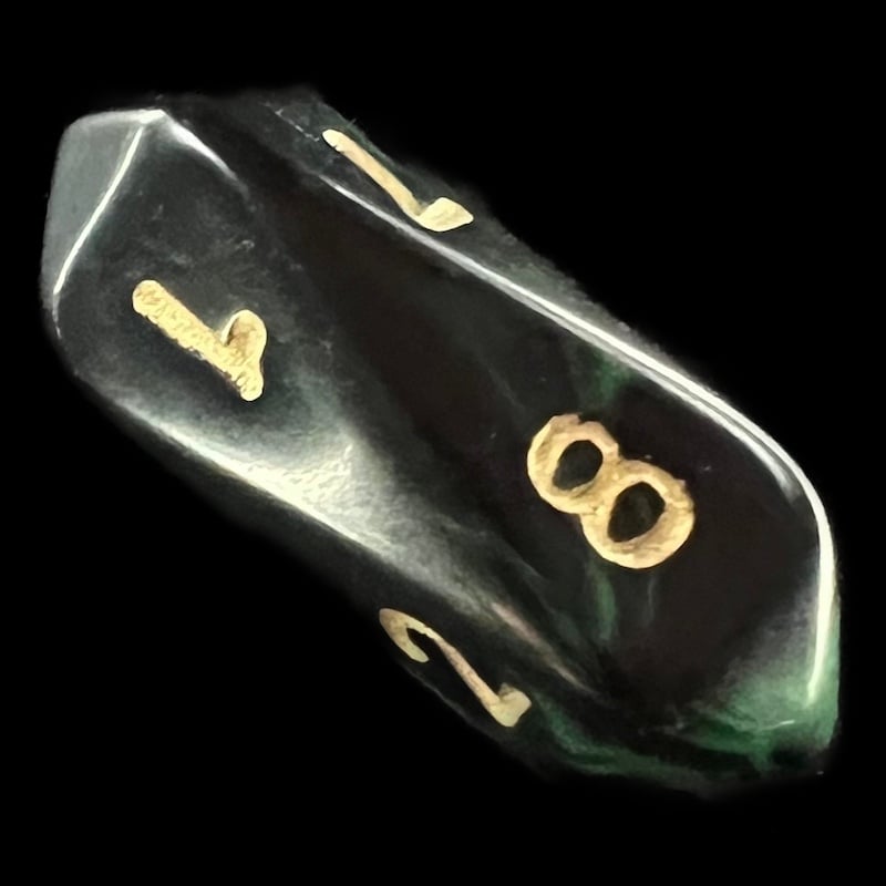 Crystal Caste Oblivion Green D8 Dice