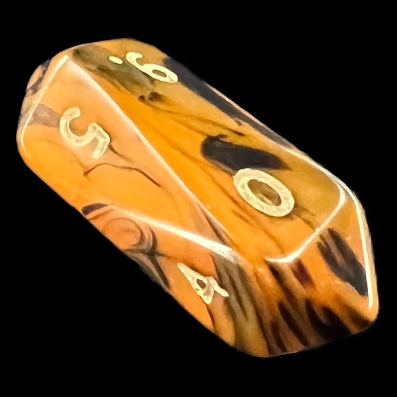 Crystal Caste Oblivion Orange D10 Dice