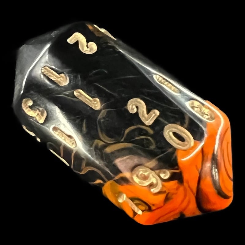 Crystal Caste Oblivion Orange D20 Dice