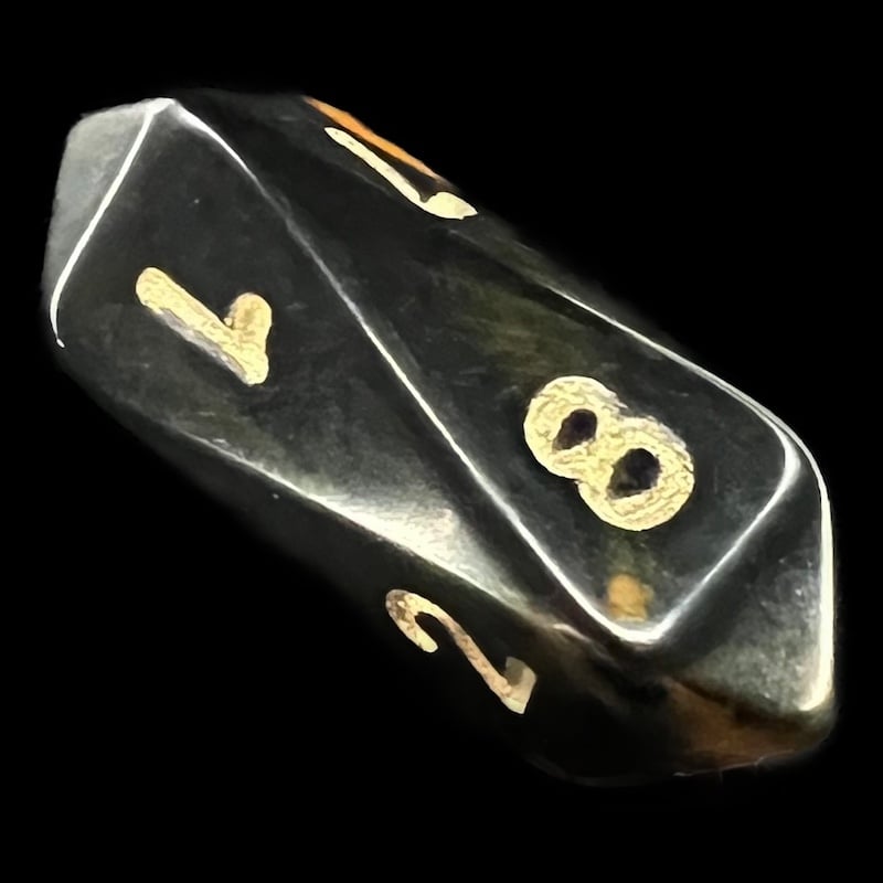 Crystal Caste Oblivion Orange D8 Dice
