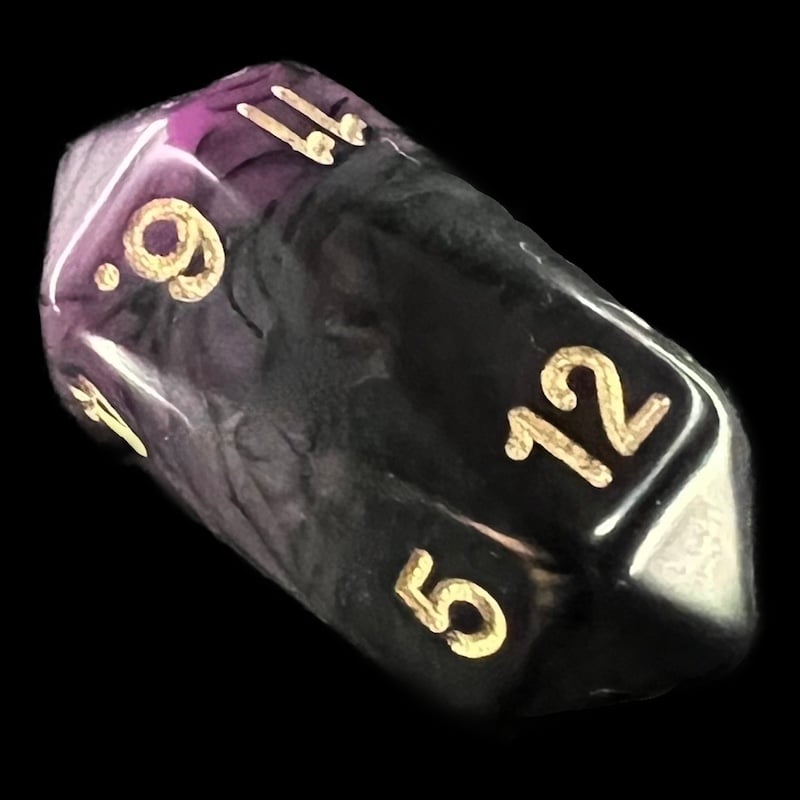 Crystal Caste Oblivion Purple D12 Dice