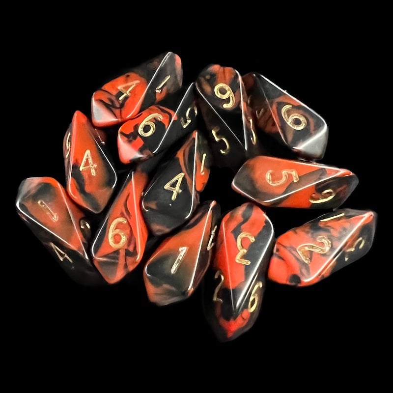 Crystal Caste Oblivion Red 12 x D6 Dice Set