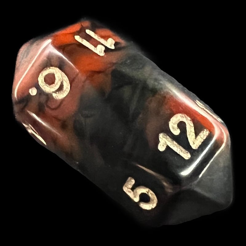 Crystal Caste Oblivion Red D12 Dice