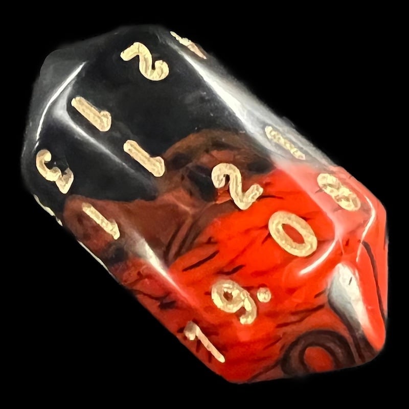 Crystal Caste Oblivion Red D20 Dice