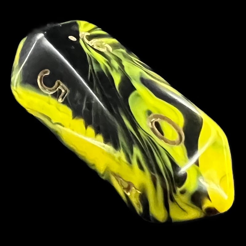 Crystal Caste Oblivion Yellow D10 Dice