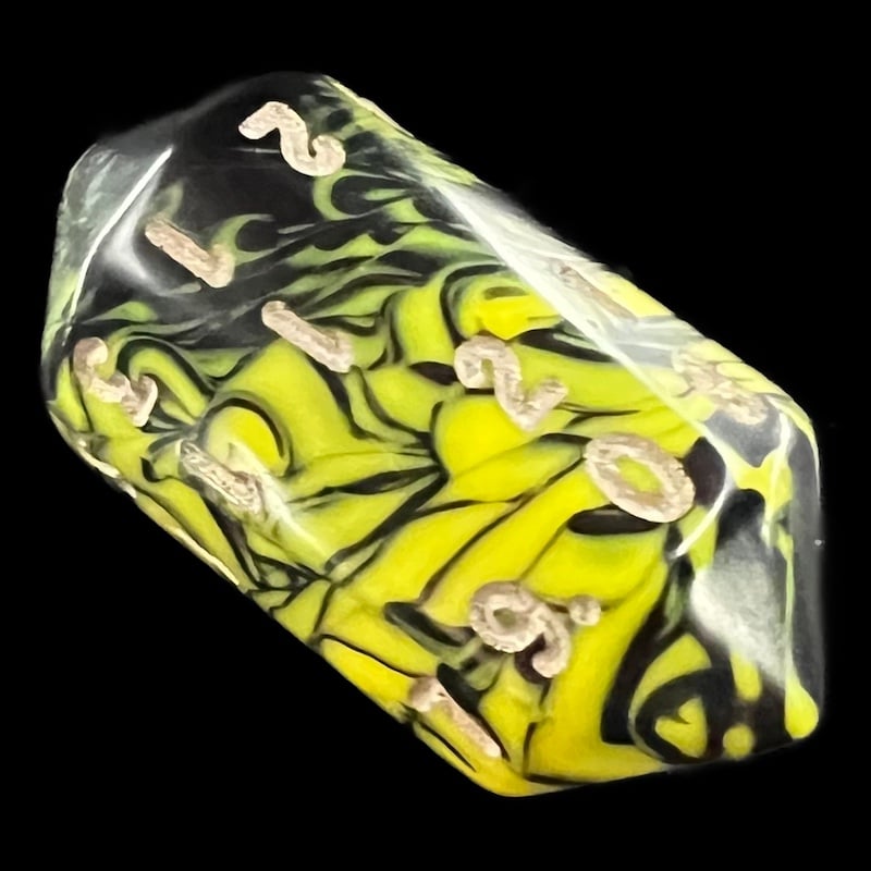 Crystal Caste Oblivion Yellow D20 Dice