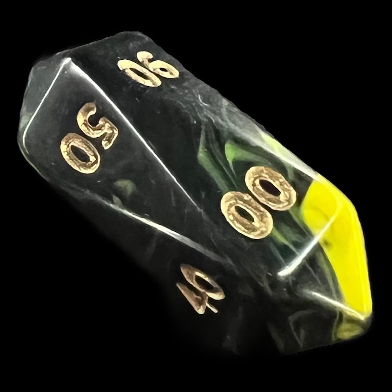 Crystal Caste Oblivion Yellow Percentile Dice