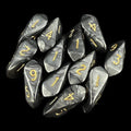 Crystal Caste Pearl Black 12 x D6 Dice Set