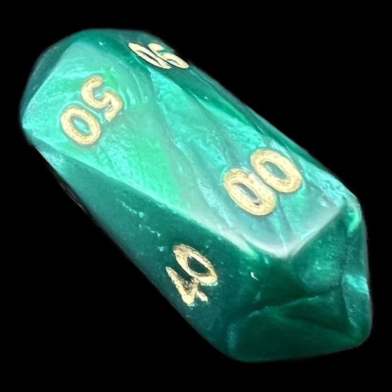 Crystal Caste Pearl Green Percentile Dice