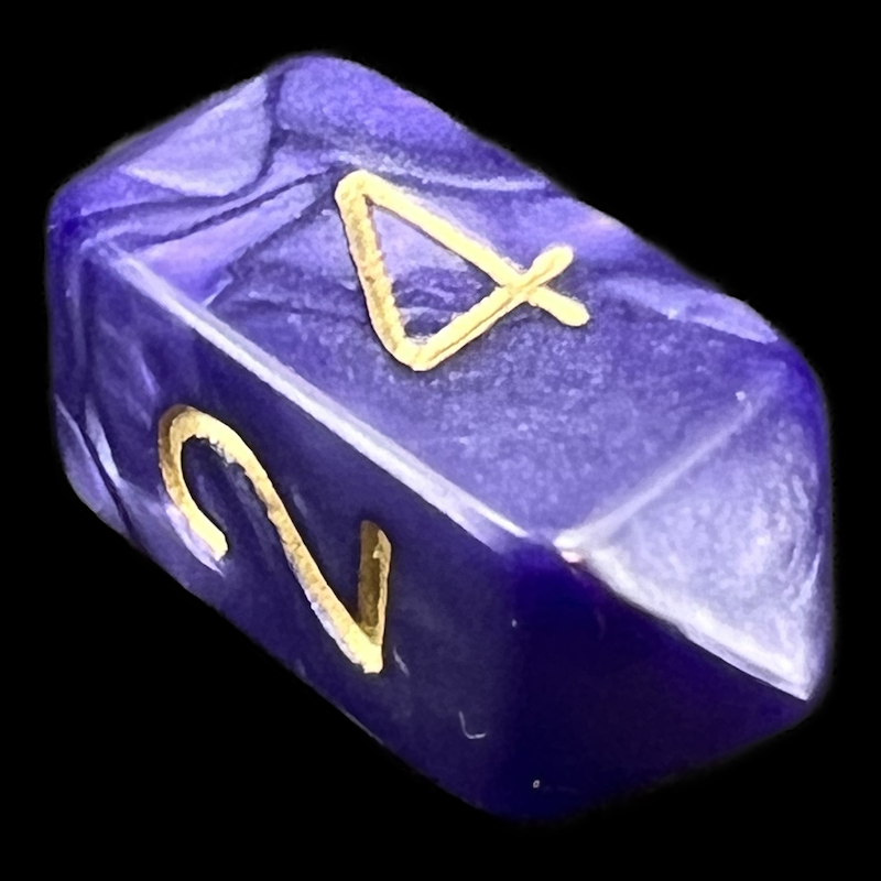 Crystal Caste Pearl Purple D4 Dice