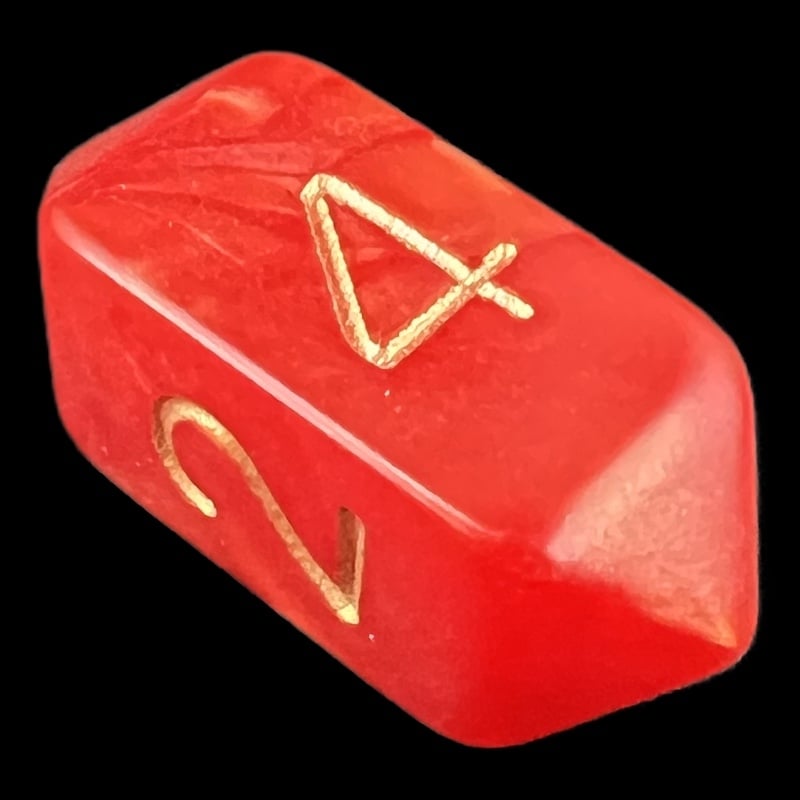 Crystal Caste Pearl Red D4 Dice