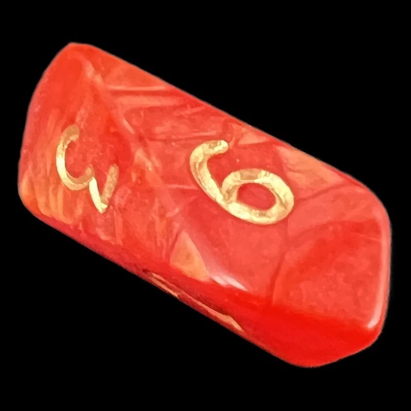 Crystal Caste Pearl Red D6 Dice