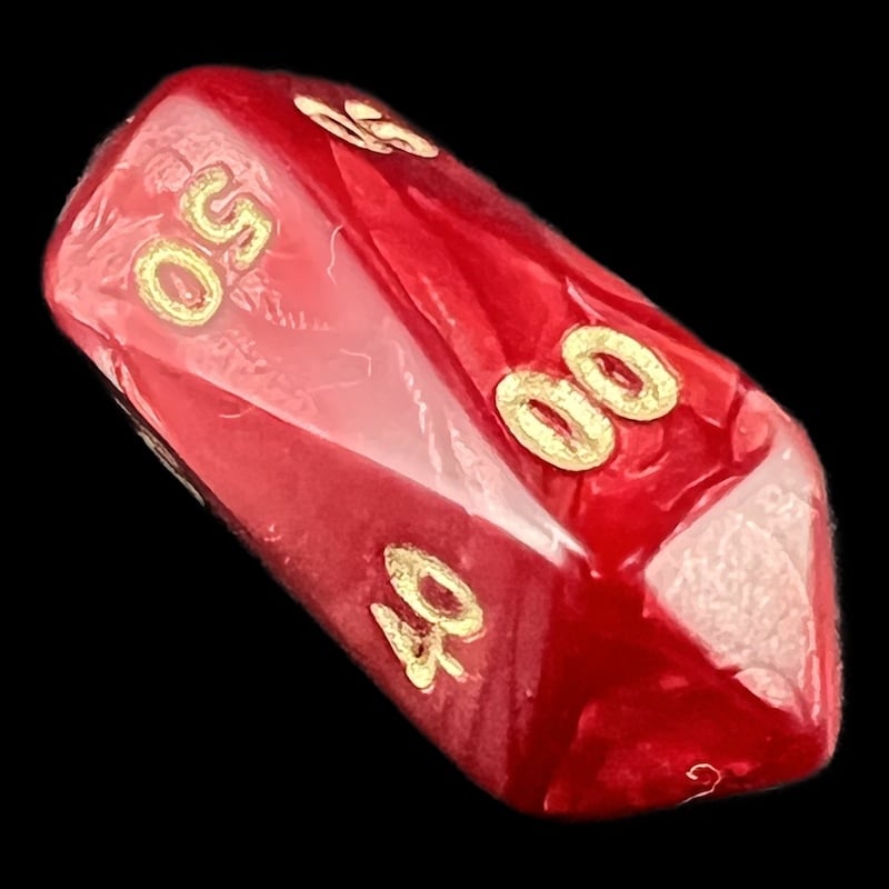 Crystal Caste Pearl Red Percentile Dice